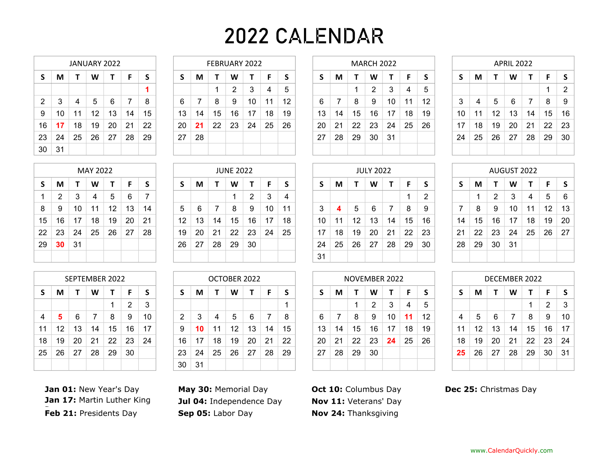 Us Federal Holidays 2022 Calendar / 2022 Calendar - It Will Take You To-Bank Holiday Calendar For 2022