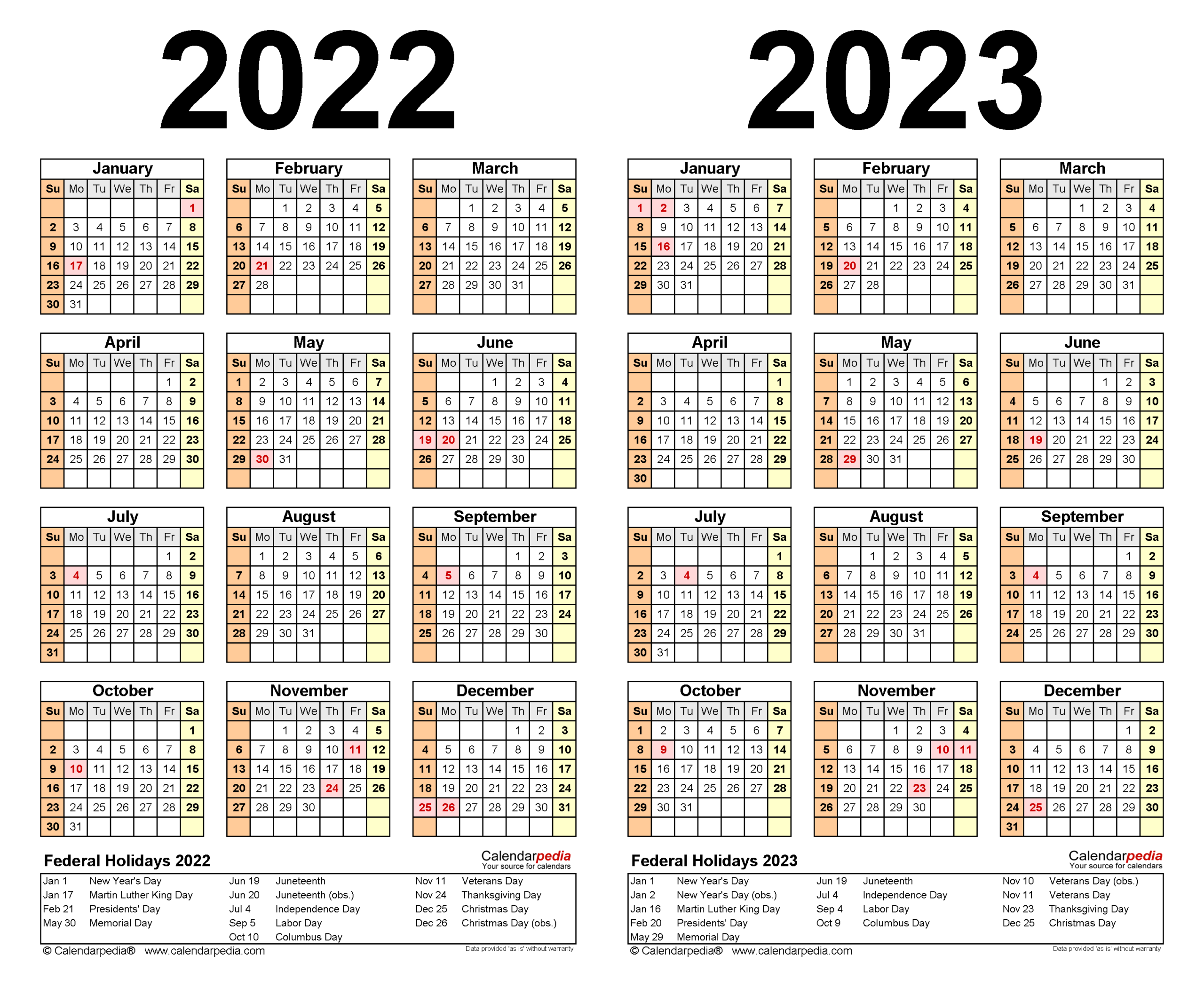 View 2 Year Calendar 2022 And 2023 Pics - All In Here-Year To View Calendar 2022 Printable