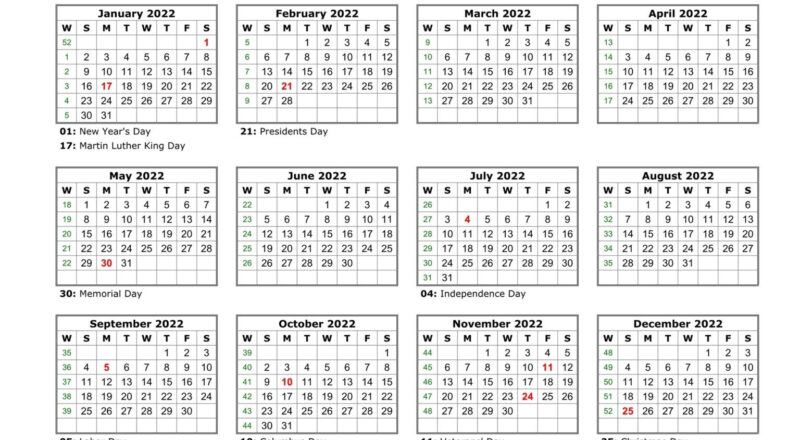 Yearly 2022 Calendar | Free Template Download-Year To View Calendar 2022 Printable