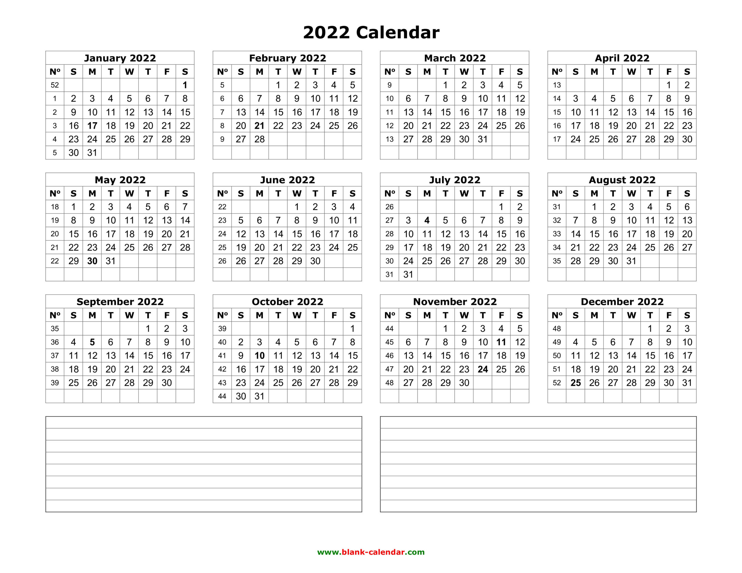 Yearly Calendar 2022 | Free Download And Print-2021 And 2022 Calendar Planner Printable