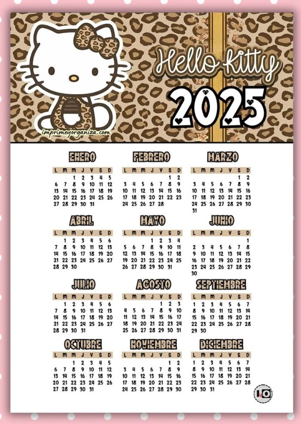 hello kitty wall calendar 2025