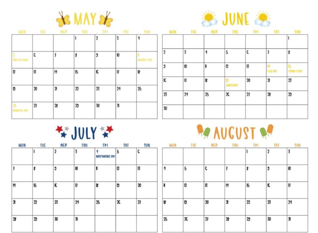june and july 2025 calendar
