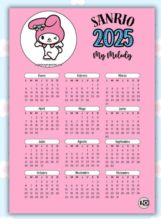 kuromi calendar 2025